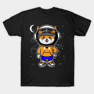 Hiphop Astronaut Floki Inu Coin Floki Army To The Moon Crypto Token Cryptocurrency Wallet Birthday Gift For Men Women Kids T-Shirt